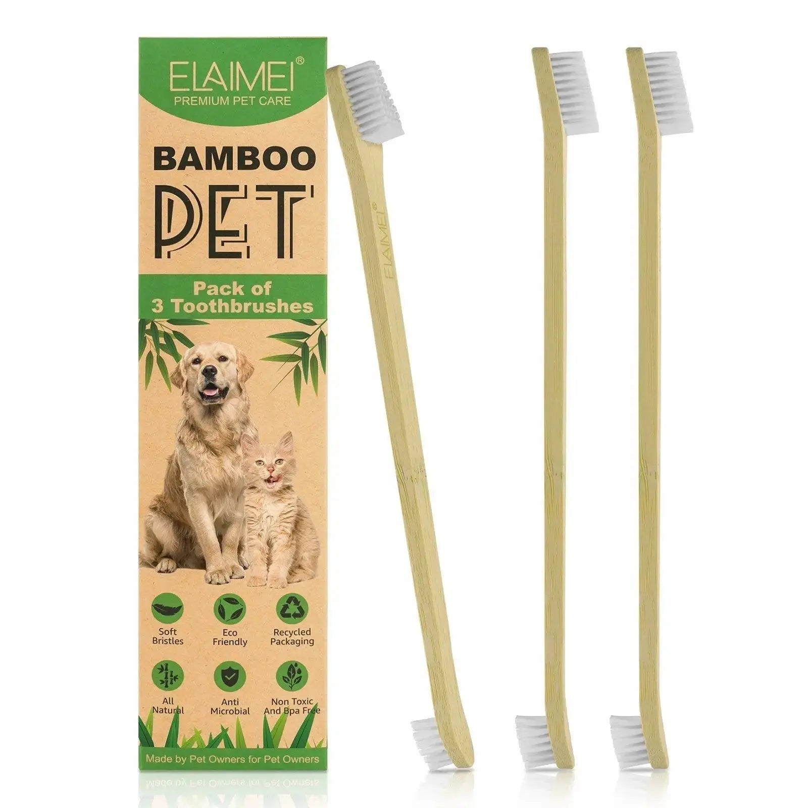 Pet Bamboo Pet Toothbrush Set