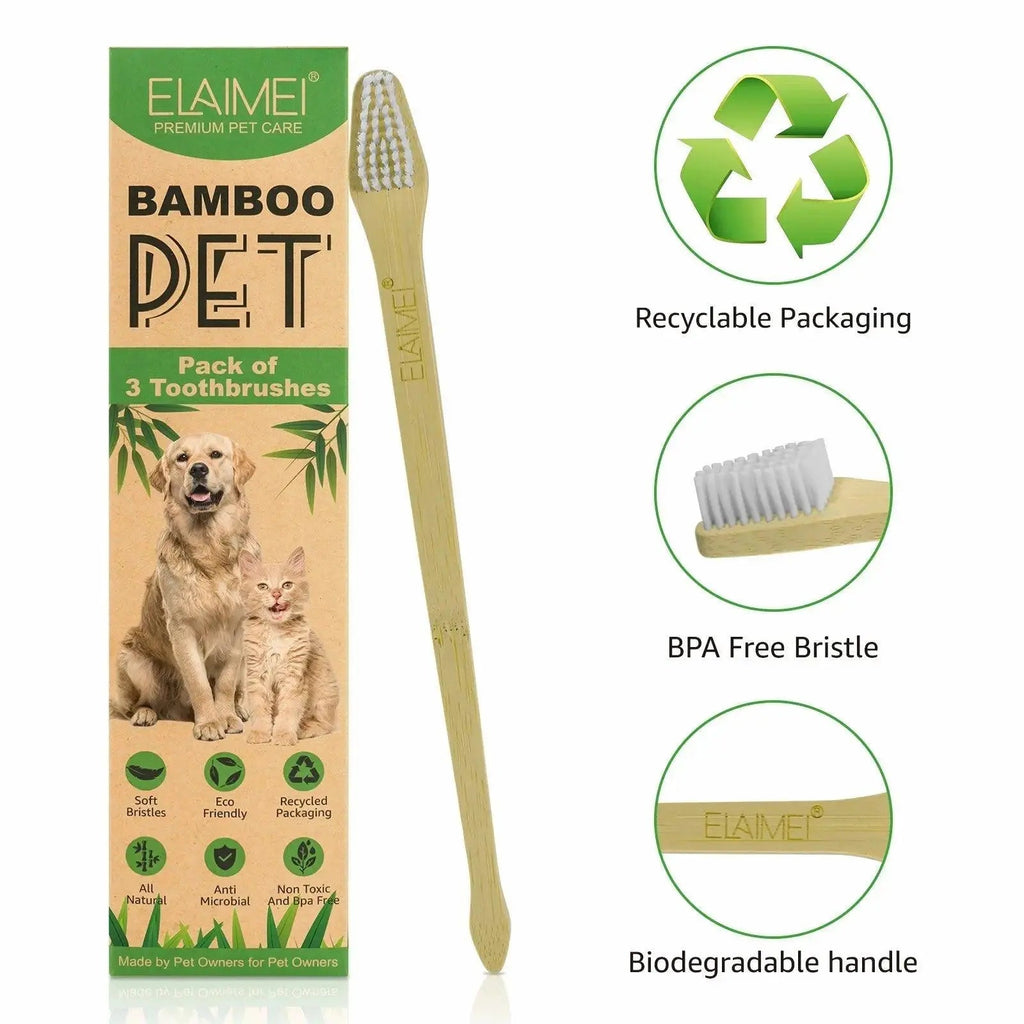 Pet Bamboo Pet Toothbrush Set