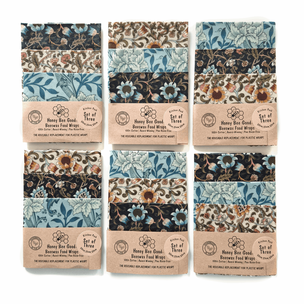 *British Beeswax Set of 3 Handmade Beeswax Wraps | William Morris-2