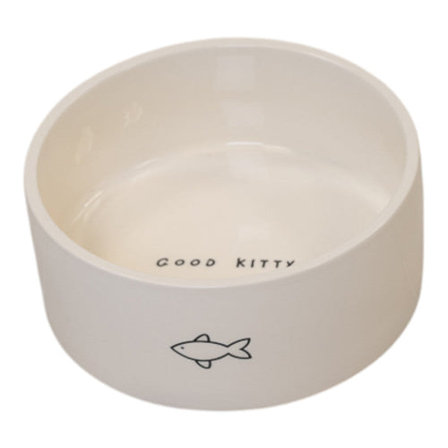 Ceramic Pet Bowl with Fish Design.-0