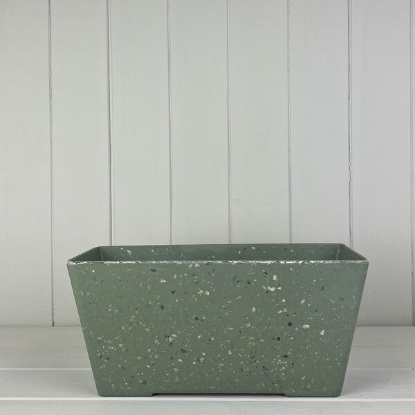 Earthy Sage Bamboo Terrazzo Windowsill Planter-1