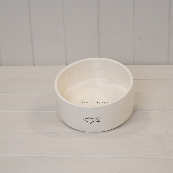Ceramic Pet Bowl with Fish Design.-1