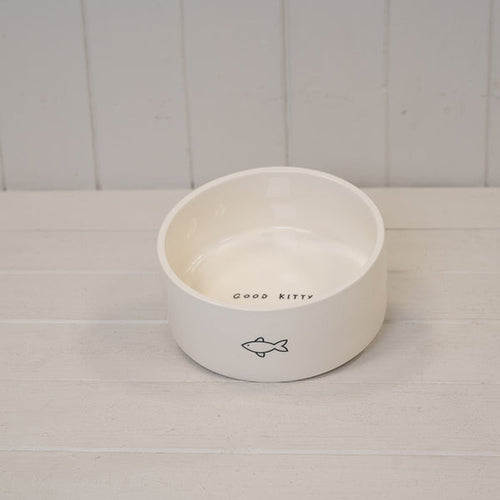 Ceramic Pet Bowl with Fish Design.-1